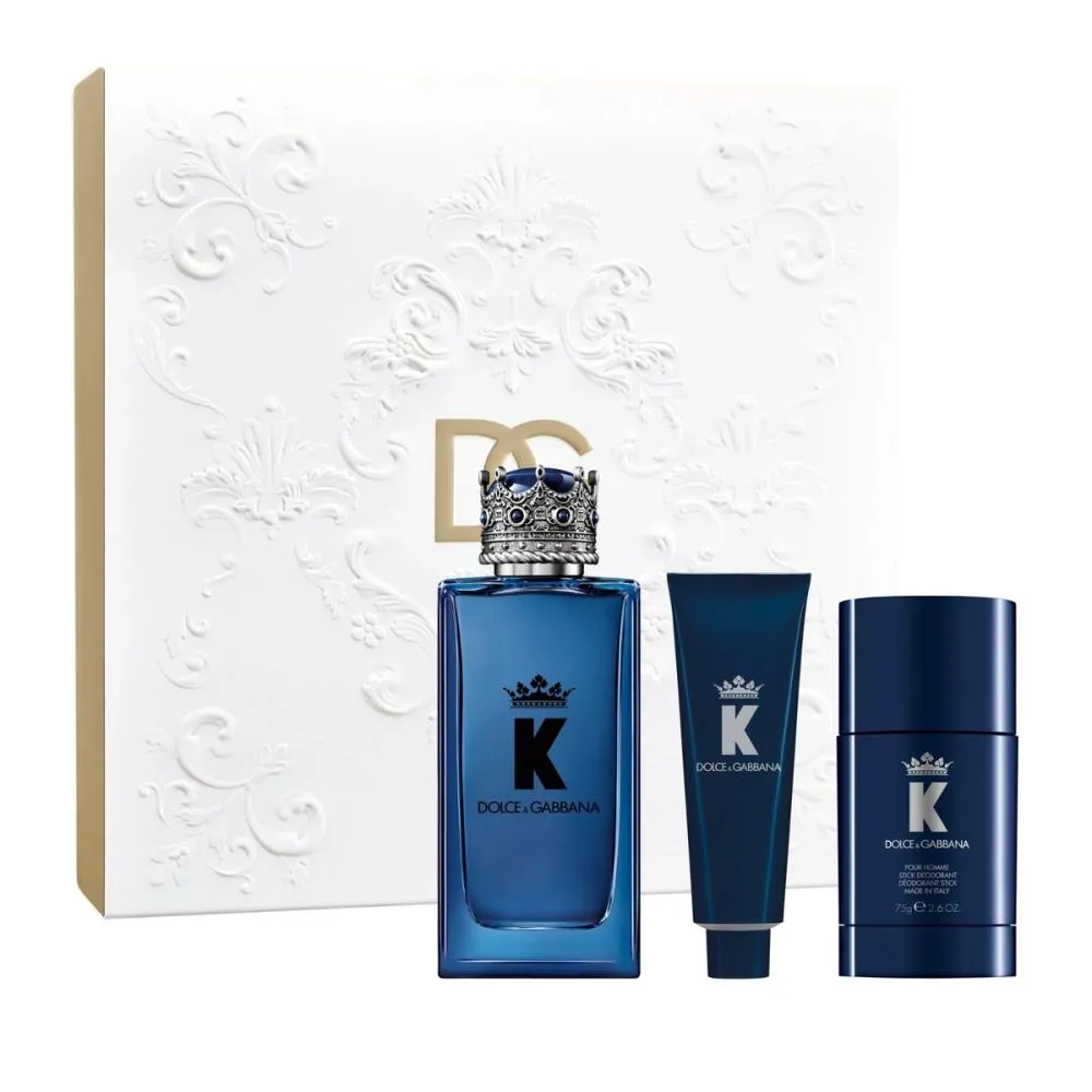 K pour Homme agua de perfume para hombre 100 ml + desodorante en barra 75 g + gel de ducha 50 ml