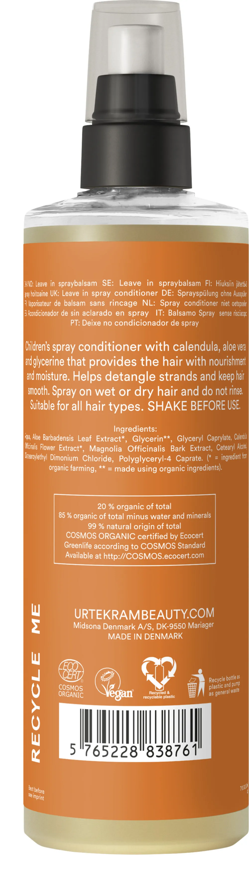 Urtekram Spray acondicionador para bebés 250ml BIO, VEG