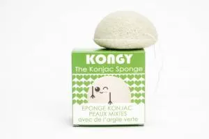 Kongy Esponja de coñac - arcilla verde - ideal para pieles mixtas