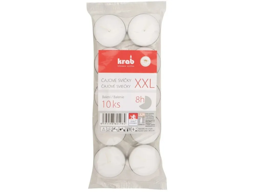 XXL 8h vela de té 10 uds 10 ks