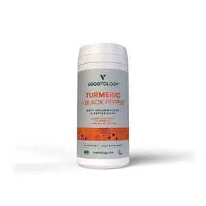 Vegetology Curcumina y piperina, 60 cápsulas