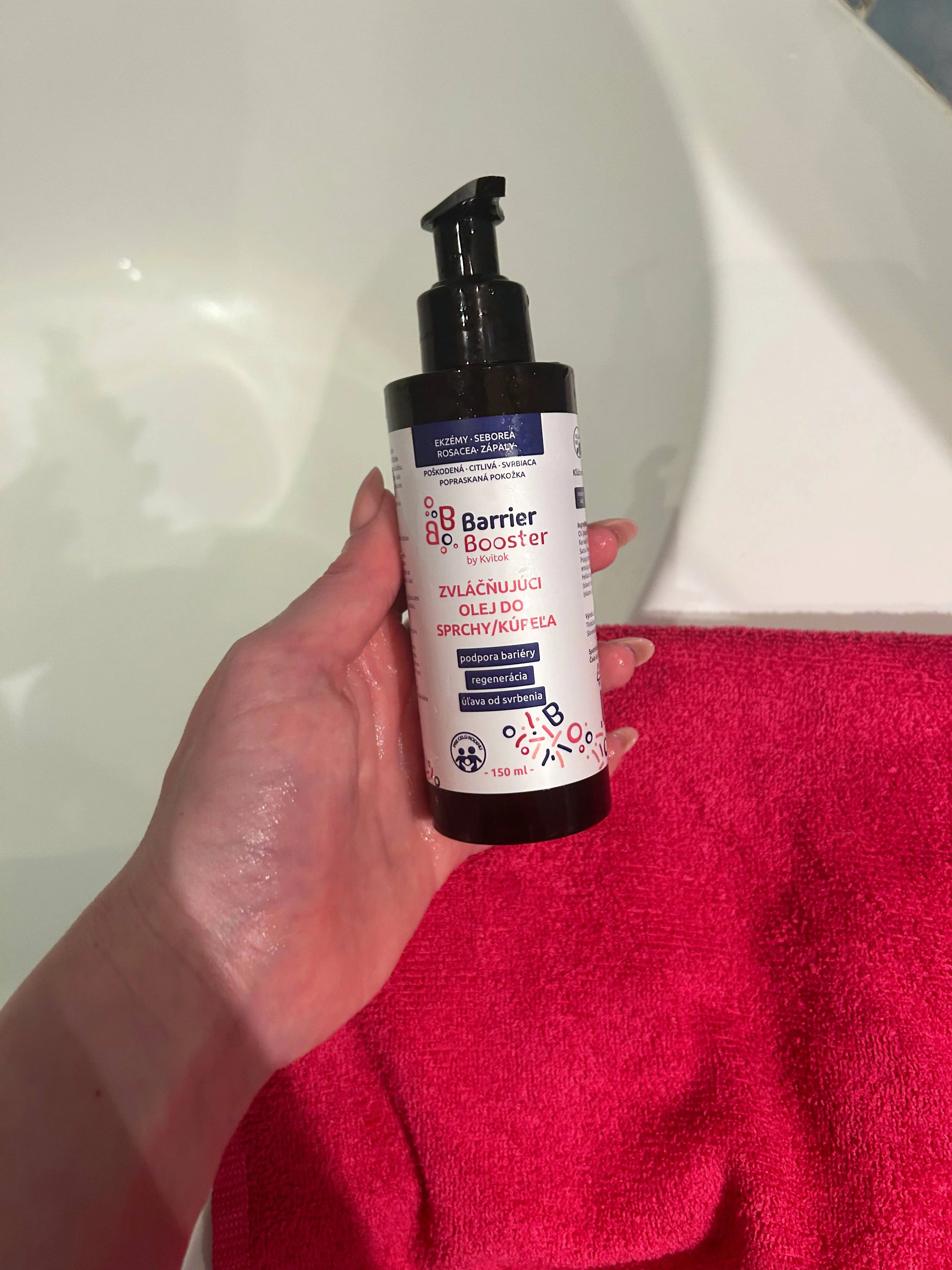 Kvitok Barrier Booster Aceite suavizante para ducha y baño (150 ml) - para una piel sedosa y suave