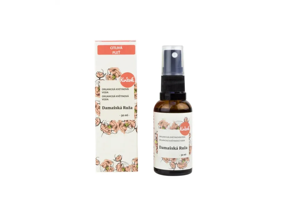 Kvitok Agua floral con spray - Rosa de Damasco BIO (30 ml) - uso universal