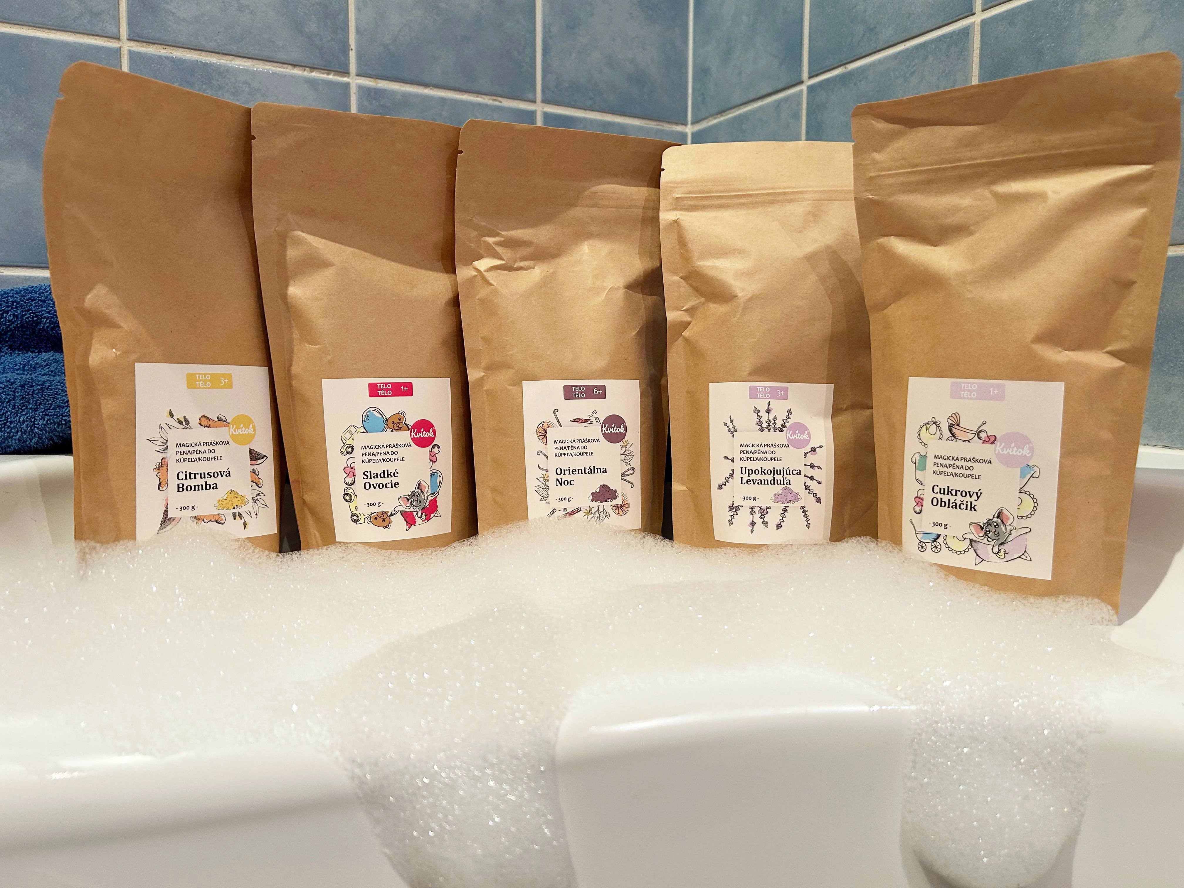 Kvitok Espuma de baño mágica Costa Azul 60 g - hace mucha espuma