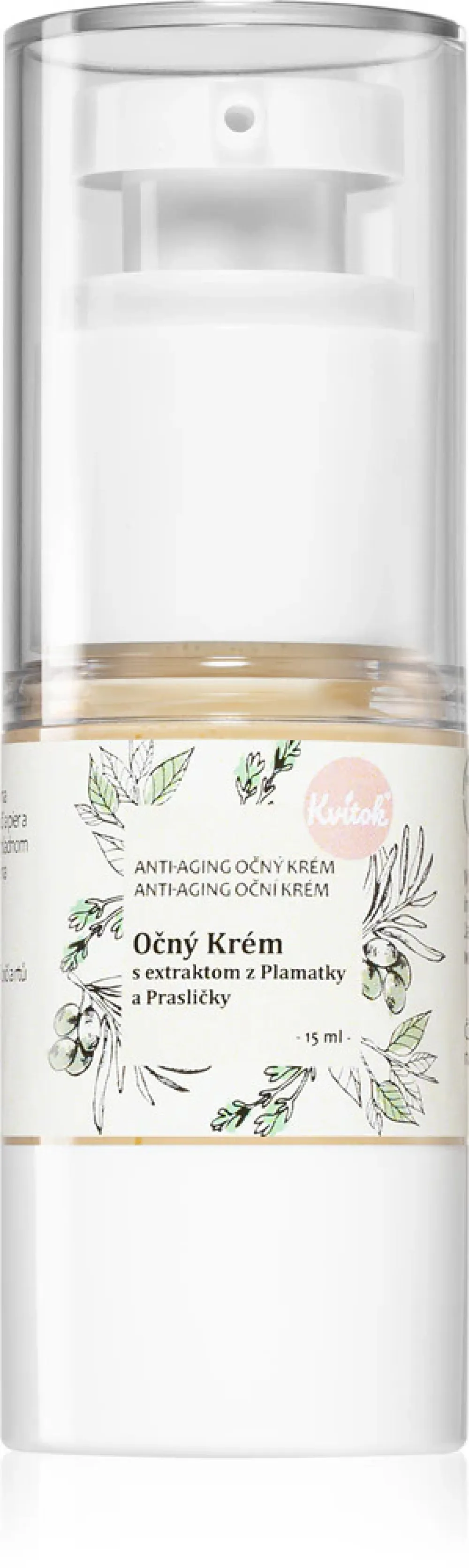 Kvitok Crema de ojos - diaria (15 ml) - con extractos de alholva y cola de caballo
