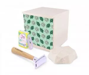 Lamazuna Set de regalo para el afeitado con cero residuos: maquinilla de afeitar, hojas de afeitar y jabón de afeitar