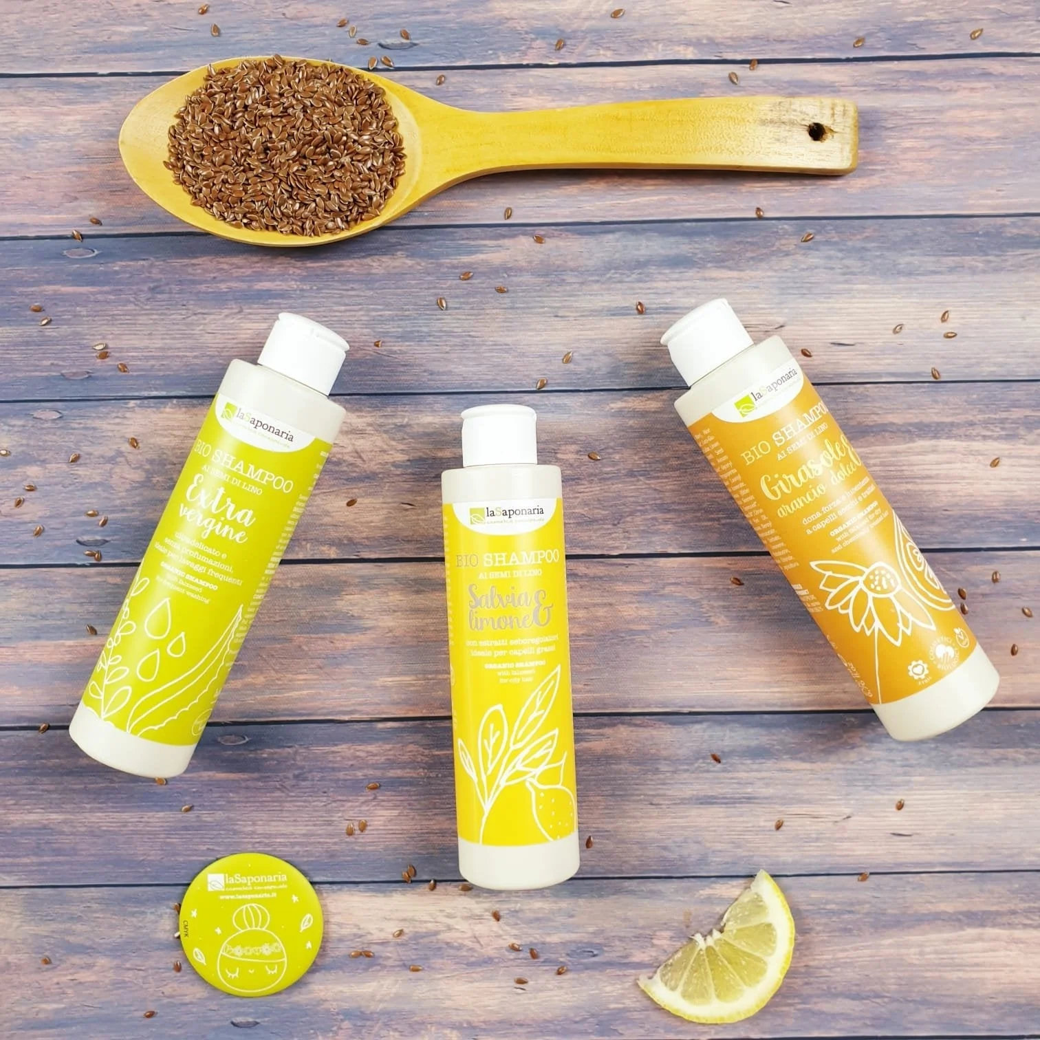 laSaponaria Champú con girasol y naranja dulce BIO 30 ml