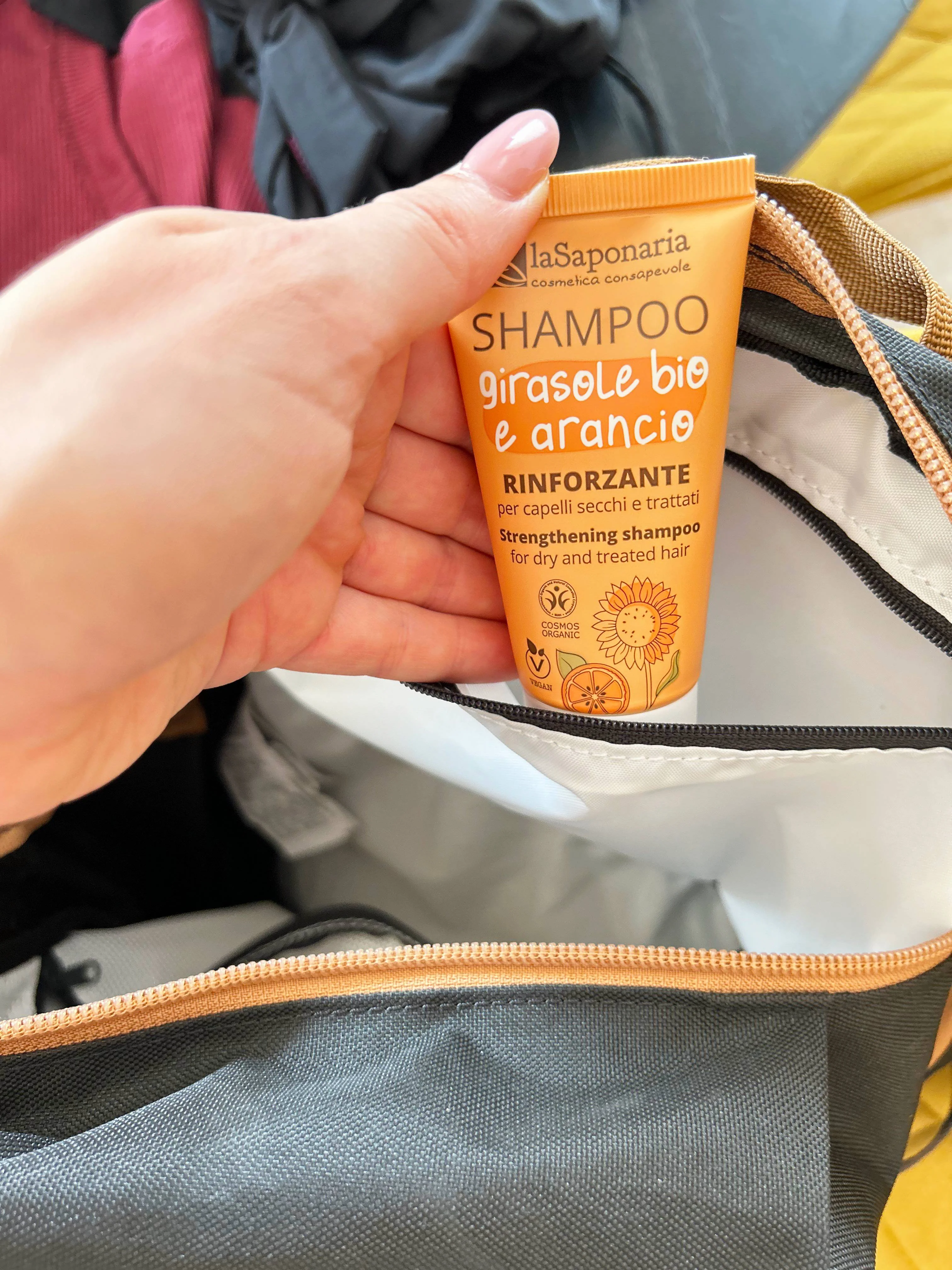 laSaponaria Champú con girasol y naranja dulce BIO 30 ml