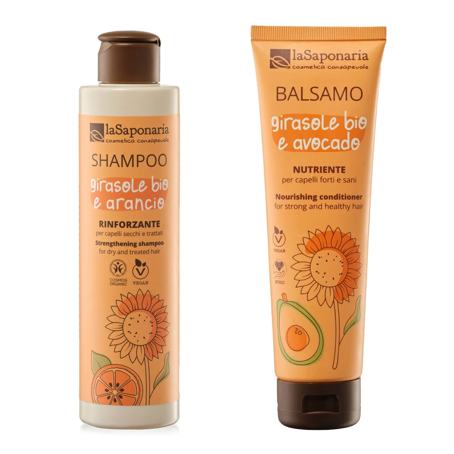 laSaponaria Champú con girasol y naranja dulce BIO 30 ml