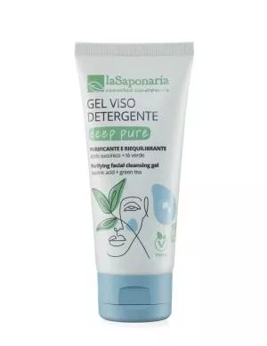 laSaponaria Gel limpiador facial Deep Pure BIO (100 ml) - adecuado para pieles mixtas y grasas