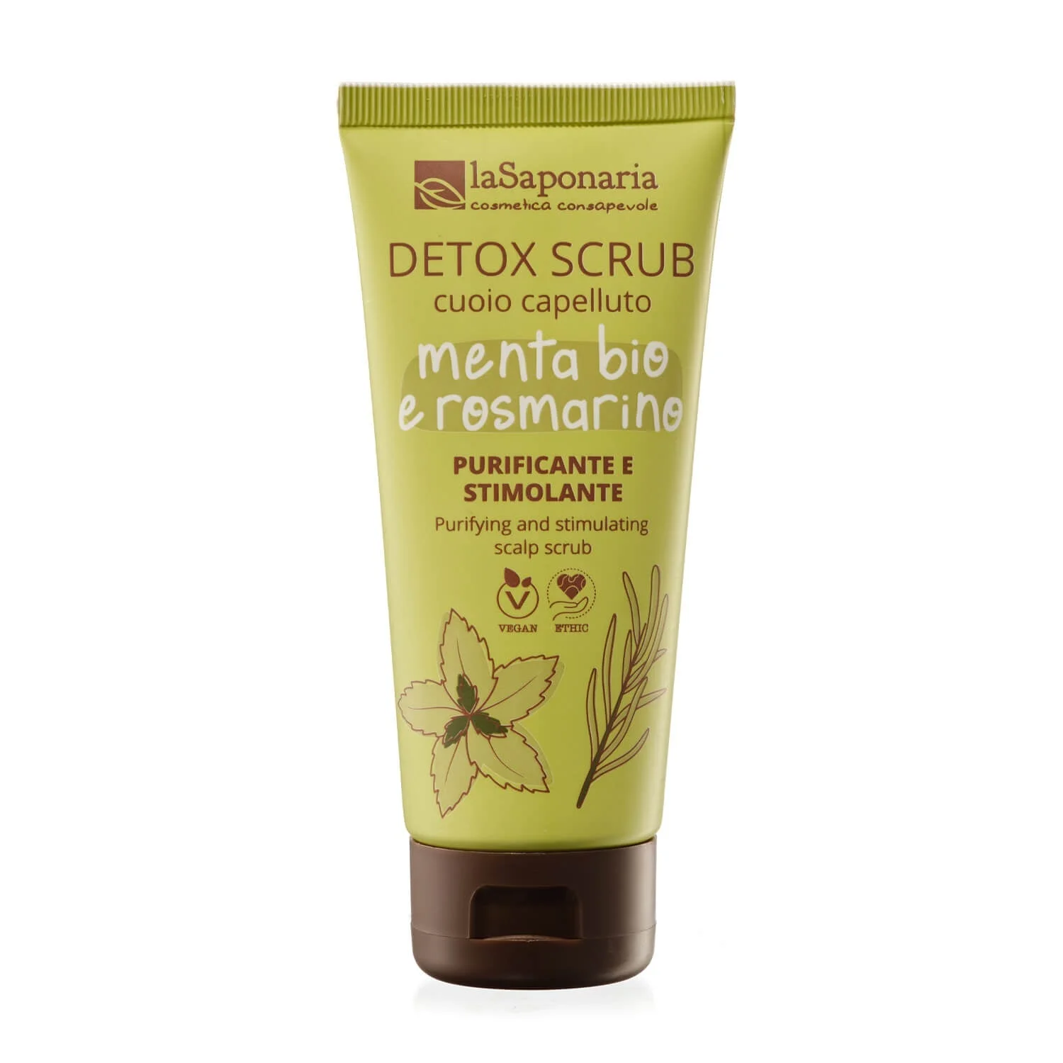 laSaponaria Exfoliante detox para el cuero cabelludo con menta y romero (100 ml)