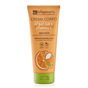 laSaponaria Crema corporal hidratante con argán BIO y vitamina C 200 ml - para una piel radiante y suave