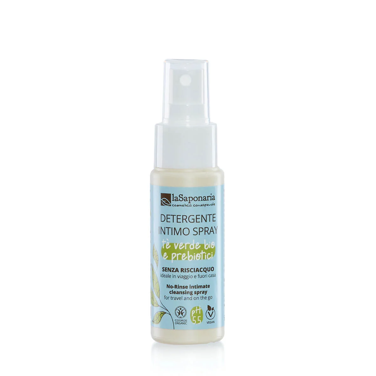 laSaponaria Spray íntimo sin aclarado con té verde BIO (50 ml) - higiene íntima rápida en cualquier momento y lugar