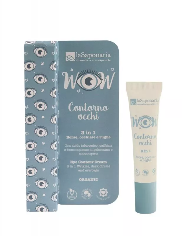 laSaponaria Crema de Contorno de Ojos 3 en 1 BIO (15 ml) - para las arrugas, ojeras y bolsas de los ojos