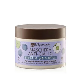 laSaponaria Mascarilla No yellow para cabello canoso con Amla y arándano (200 ml) - neutraliza los subtonos amarillos