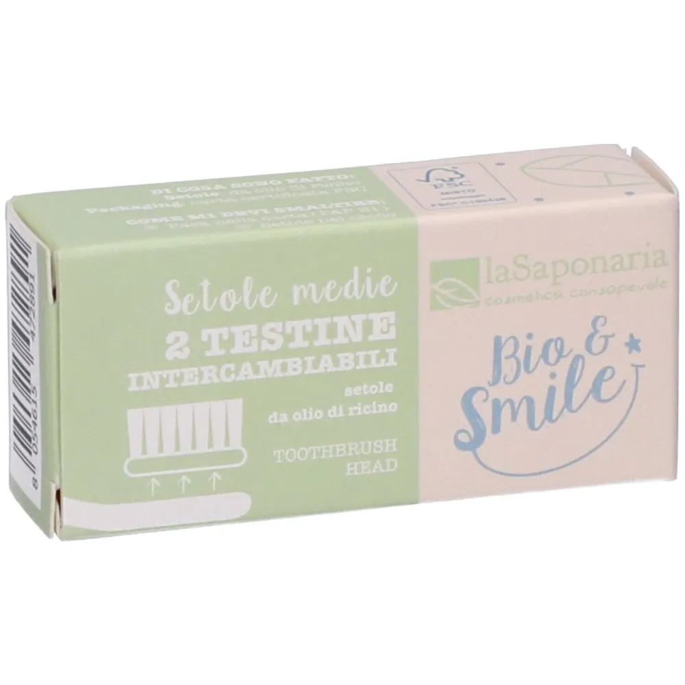 laSaponaria Cabezales de cepillo de dientes de repuesto (medianos) (2 unidades)