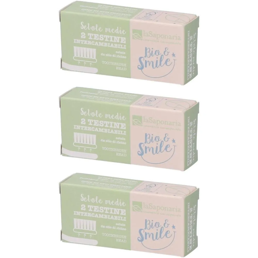 laSaponaria Cabezales de cepillo de dientes de repuesto (medianos) (2 unidades)