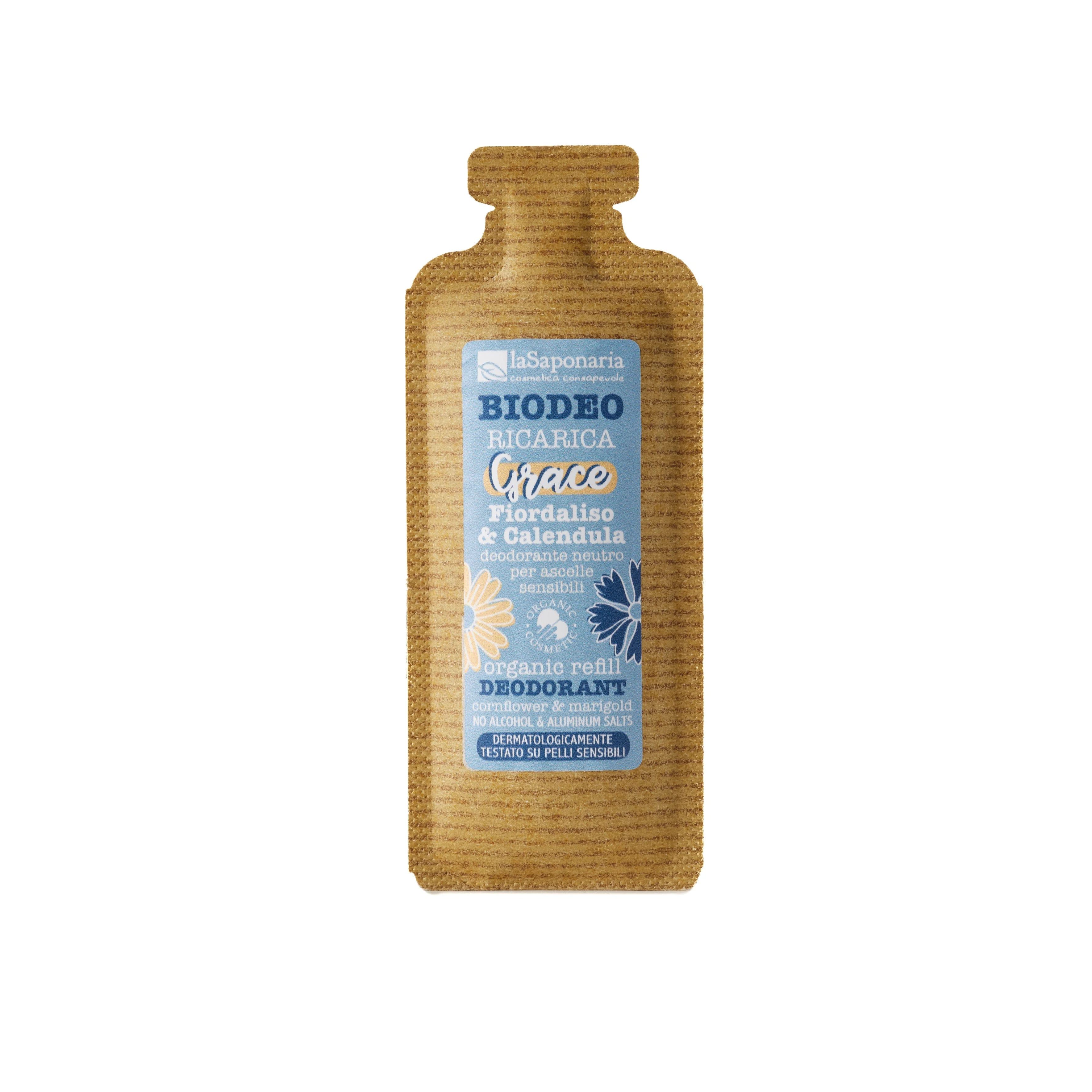 laSaponaria Recarga para desodorante roll-on Grace - sin perfume BIO (40 ml) - para piel sensible
