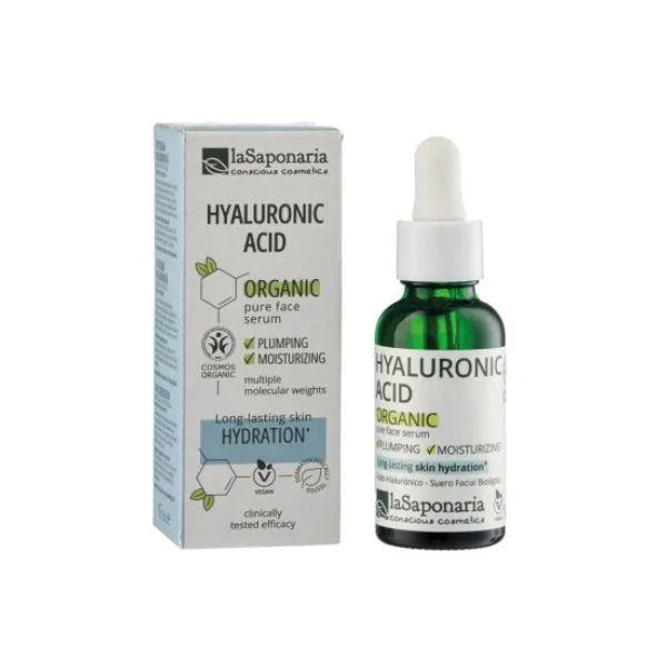 laSaponaria Sérum facial - Ácido hialurónico BIO (30 ml) - hidrata y reafirma la piel
