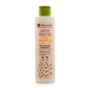 laSaponaria Leche de ducha con avena BIO y prebióticos para piel sensible (200 ml) - con caléndula y manzanilla