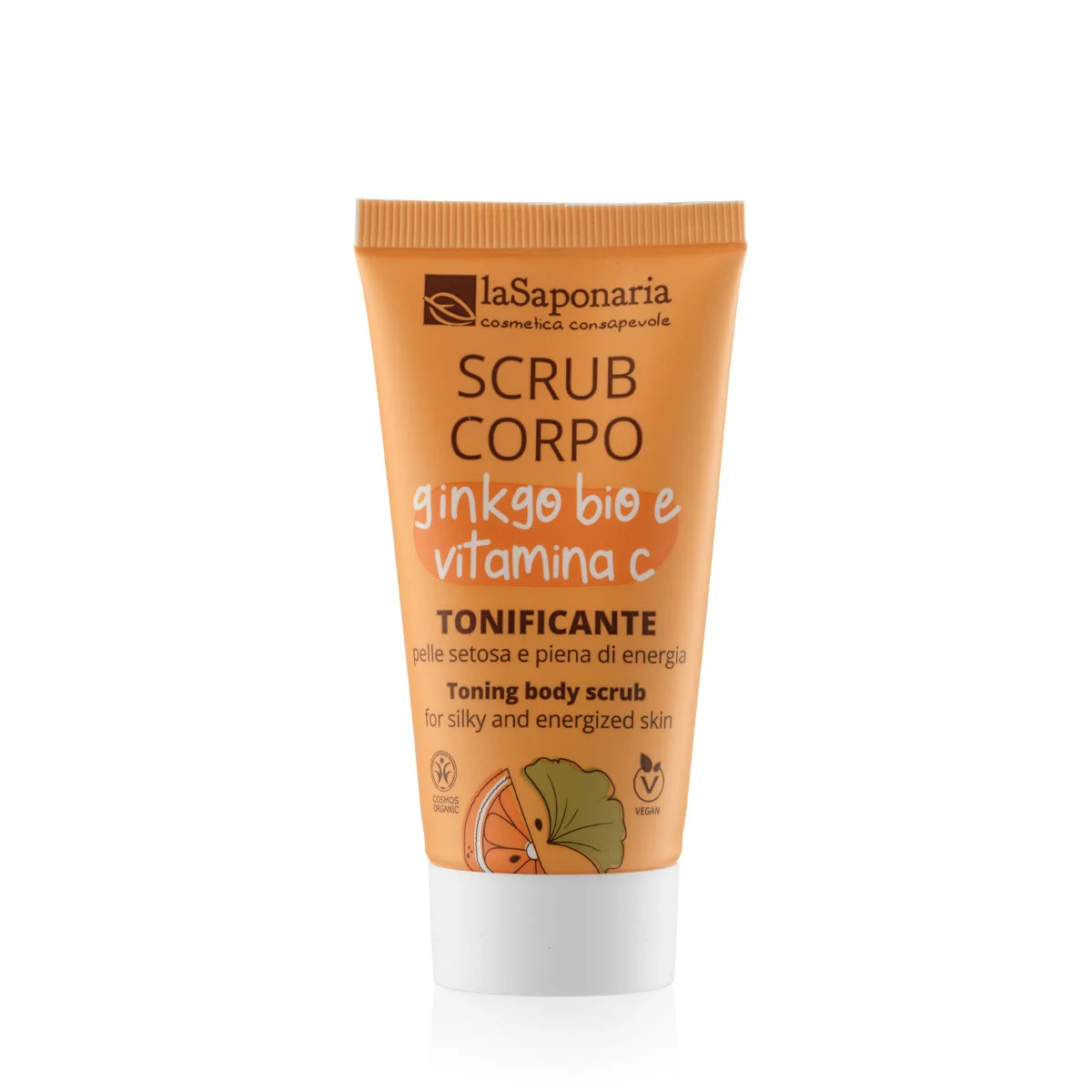laSaponaria Exfoliante corporal con Ginkgo biloba BIO y vitamina C 200 ml - para una piel suave y radiante