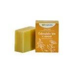 laSaponaria Jabón sólido de aceite de oliva BIO - Caléndula y avena (100 g) - apto para el cuerpo y el rostro