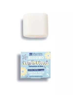laSaponaria Desodorante sólido Cotton Cloud BIO (40 g) - sin perfume ni bicarbonato de sodio