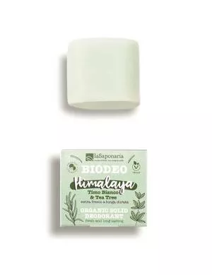 laSaponaria Himalaya BIO desodorante sólido (40 g) - con aroma fresco de árbol de té y eucalipto