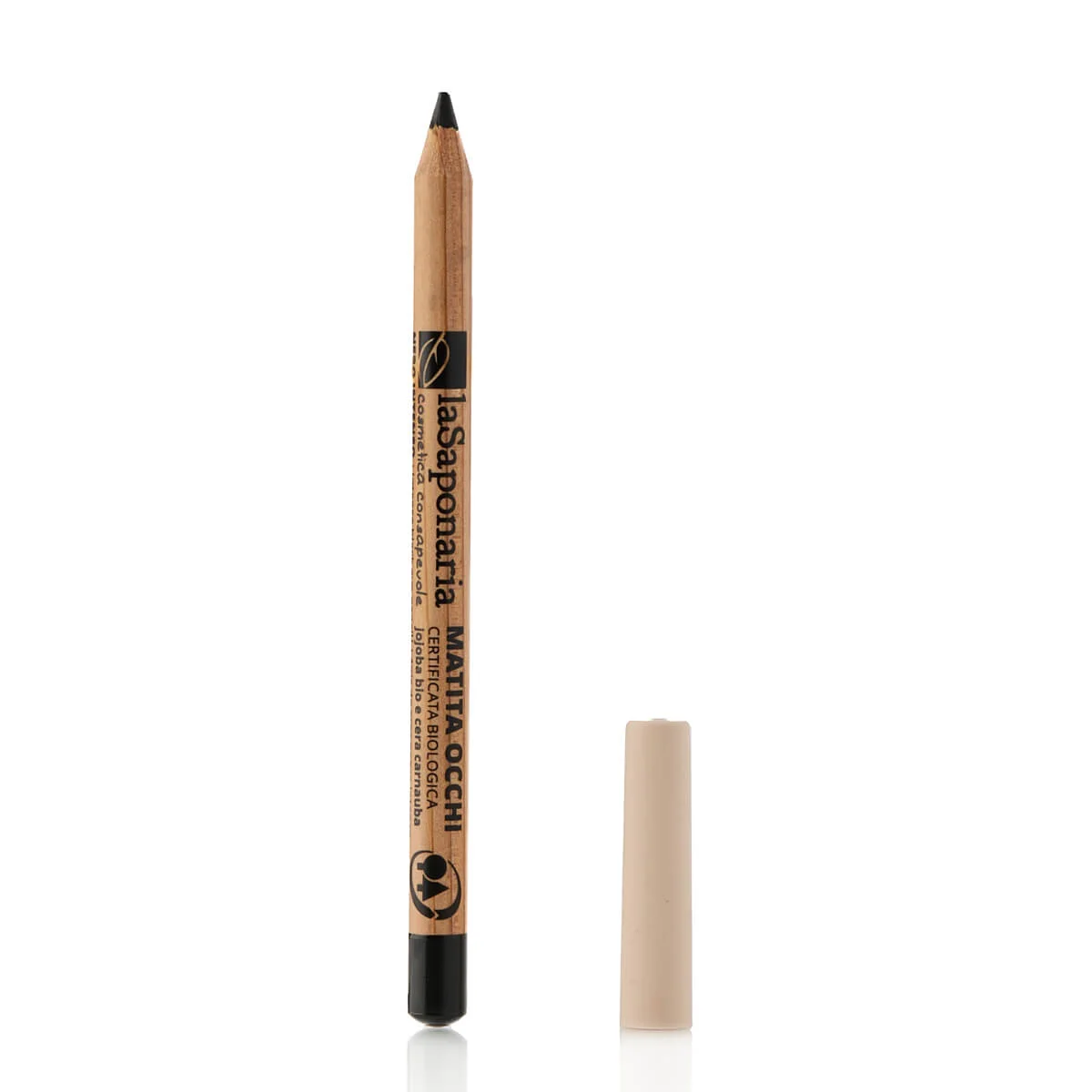 laSaponaria Lápiz de ojos con jojoba BIO (1,1 g) negro intenso - realza tu mirada