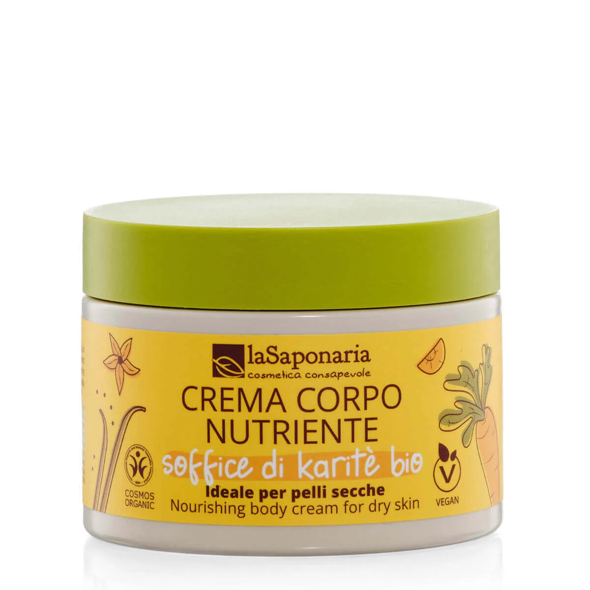 laSaponaria Crema corporal nutritiva con manteca de karité BIO (200 ml) - ideal para piel seca