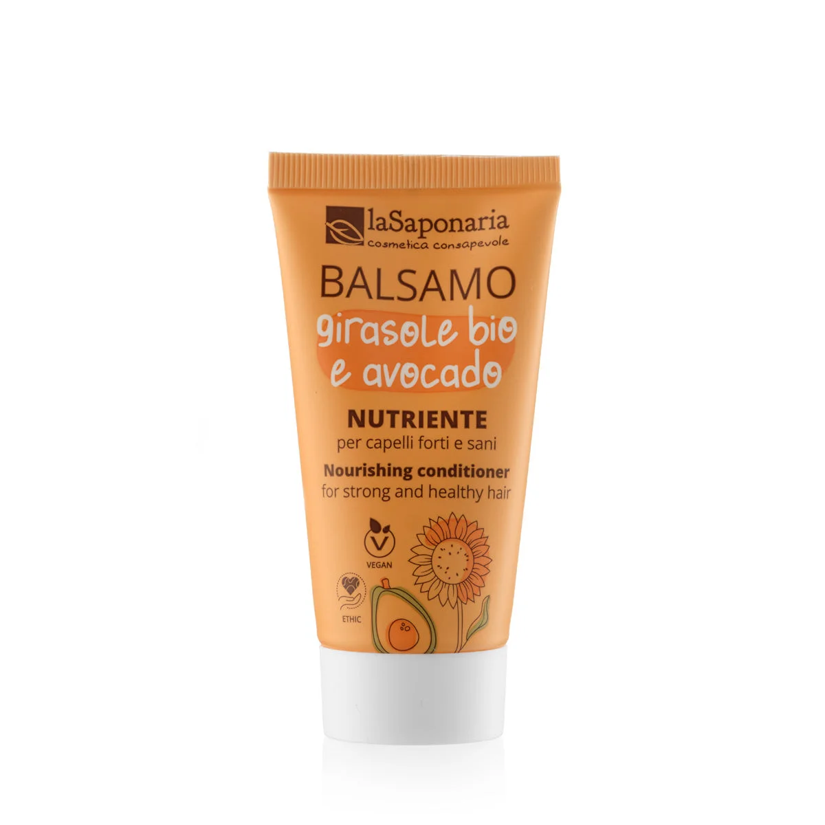 laSaponaria Acondicionador nutritivo con girasol y aguacate para cabello seco y dañado 30 ml