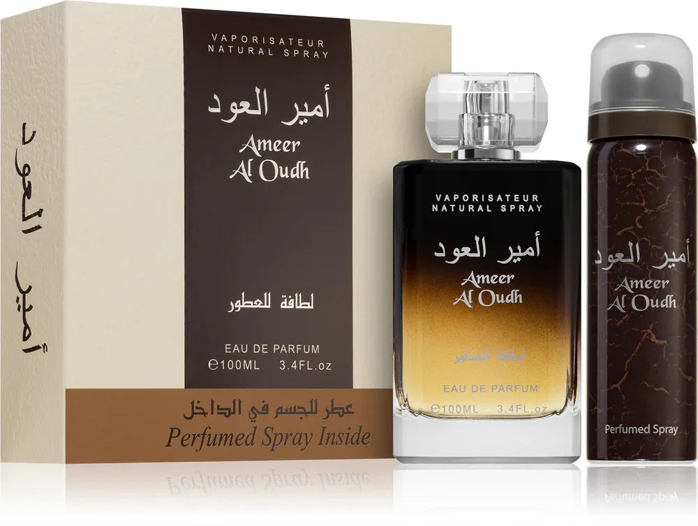 Set de regalo Lattafa Ameer Al Oudh unisex agua perfumada 100 ml + desodorante 50 ml 100 ml + deodorant 50 ml