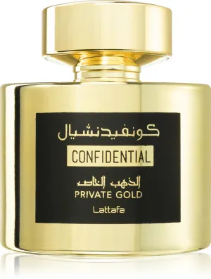 Lattafa Confidential Private Gold agua de perfume unisex 100 ml