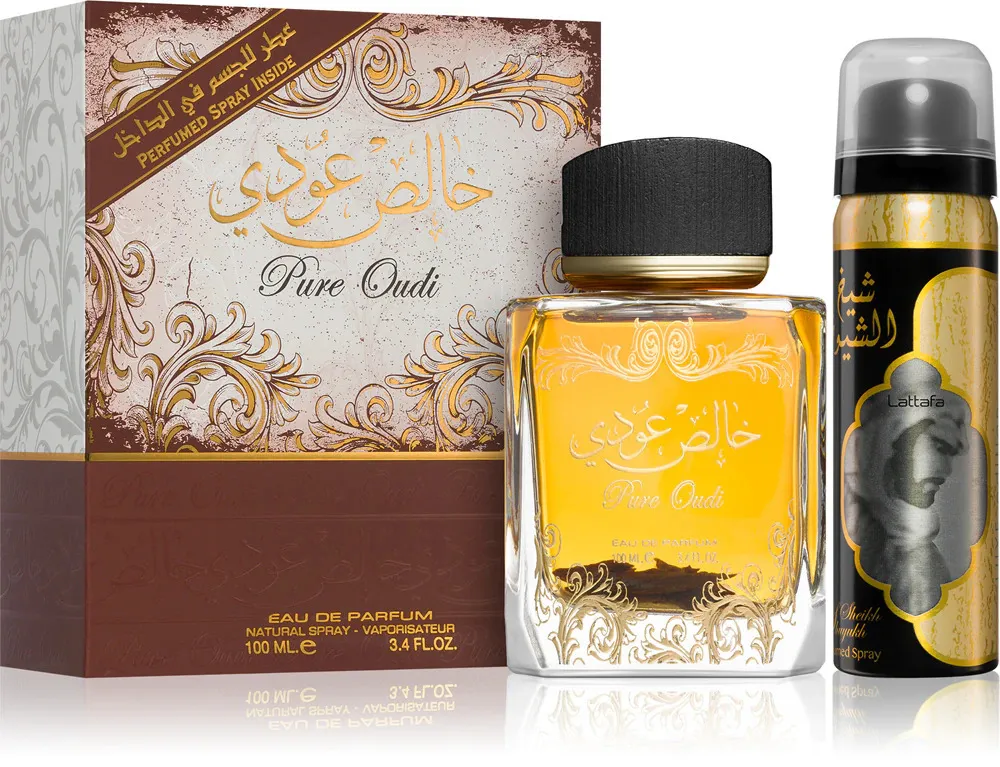 Pure Oudi set de regalo unisex agua de perfume 100 ml + desodorante en spray 50 ml 100 ml + deospray 50 ml