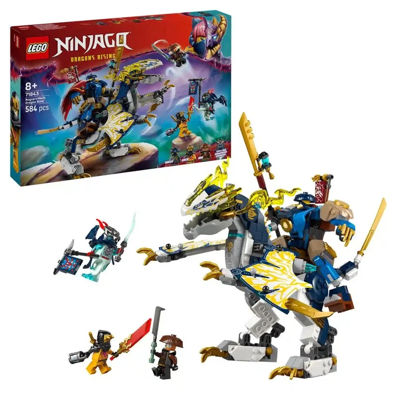 NINJAGO® 71843 Rogue y jinete robótico de dragón