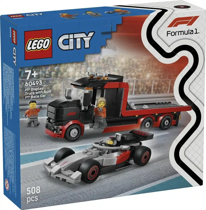 City 60493 Camión de exhibición F1® con coche de carreras Audi F1®