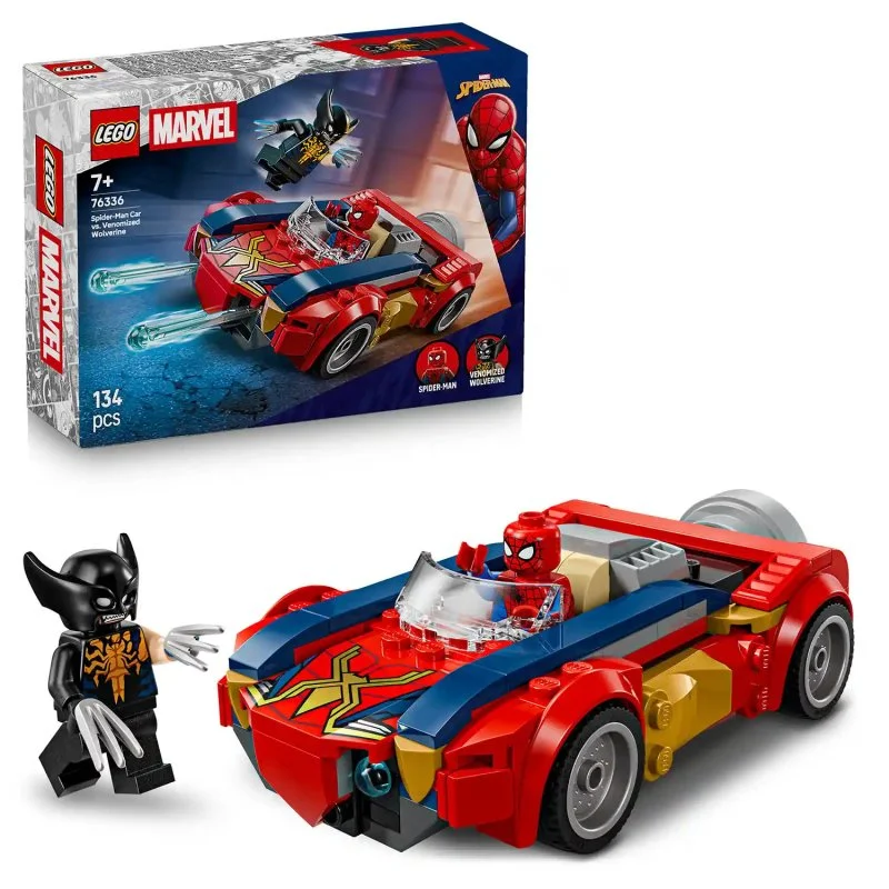 ǀ Marvel 76336 Spider-Man y auto vs. Wolverine venomizado