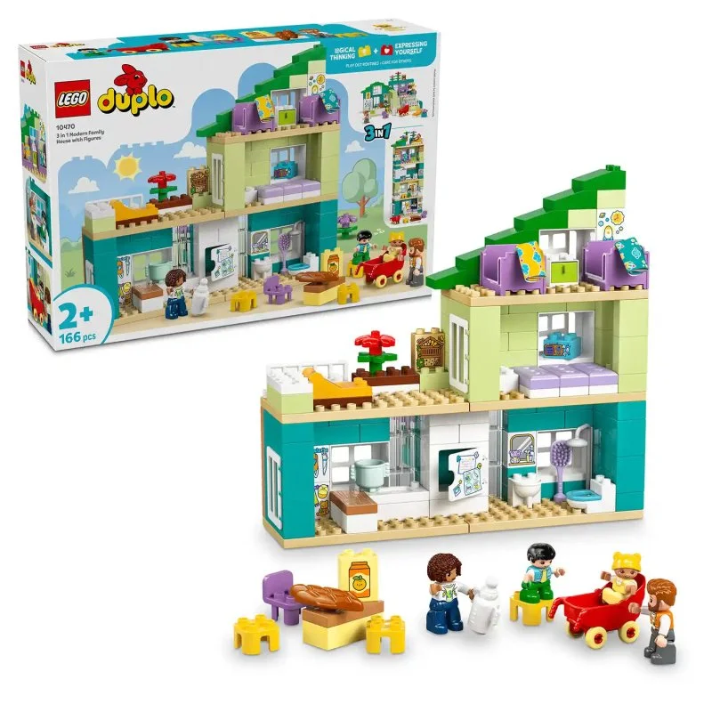 DUPLO® 10470 Casa familiar moderna 3 en 1 con figuras