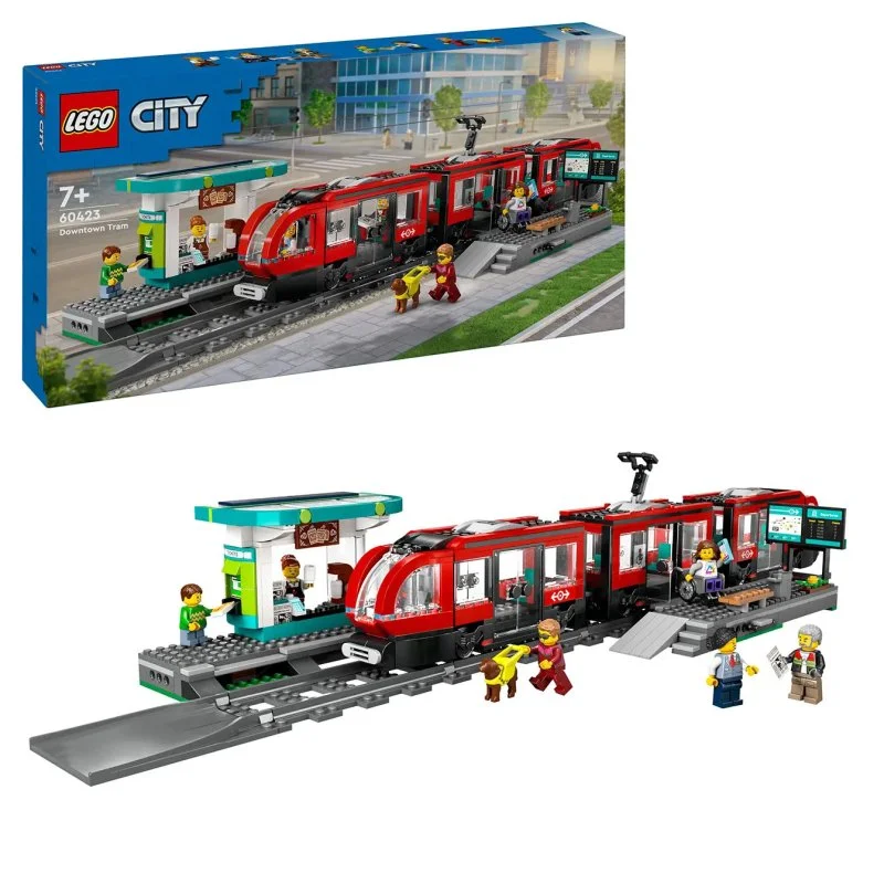 City 60423 Tranvía y parada en el centro de la ciudad