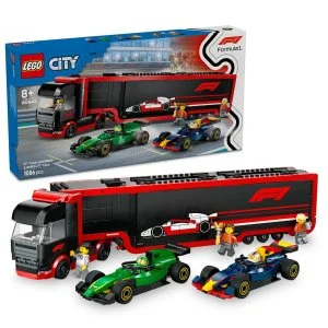 LEGO® City 60445 Camión de F1® con los coches F1® RB20 y AMR24