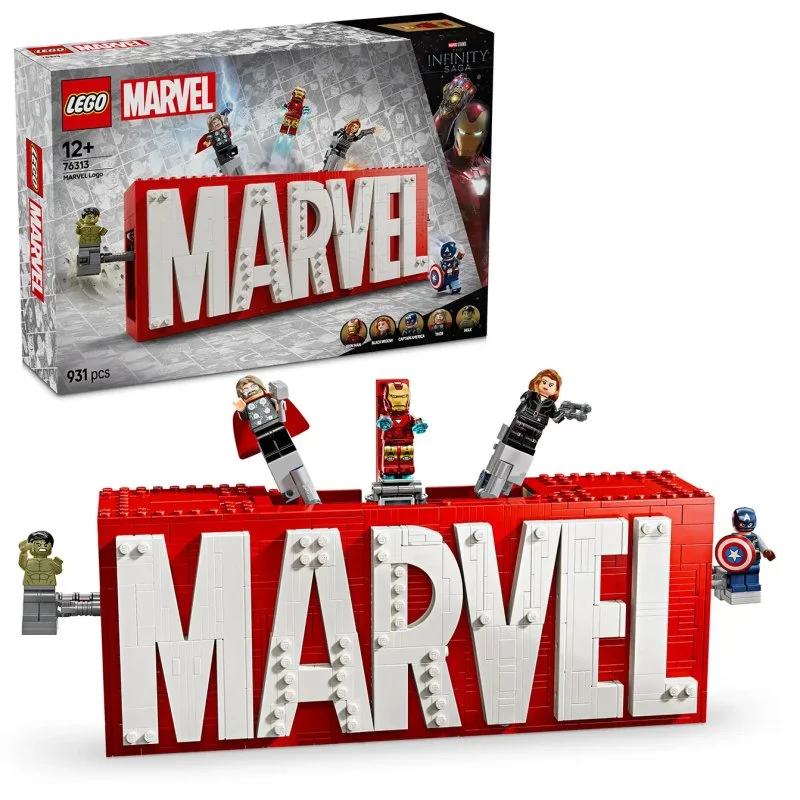 Marvel 76313 Logotipo de MARVEL y minifiguras