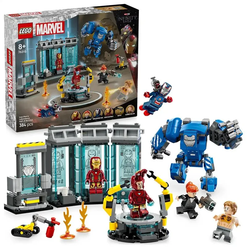 Marvel 76315 Iron Man y su laboratorio: Sala de Armaduras