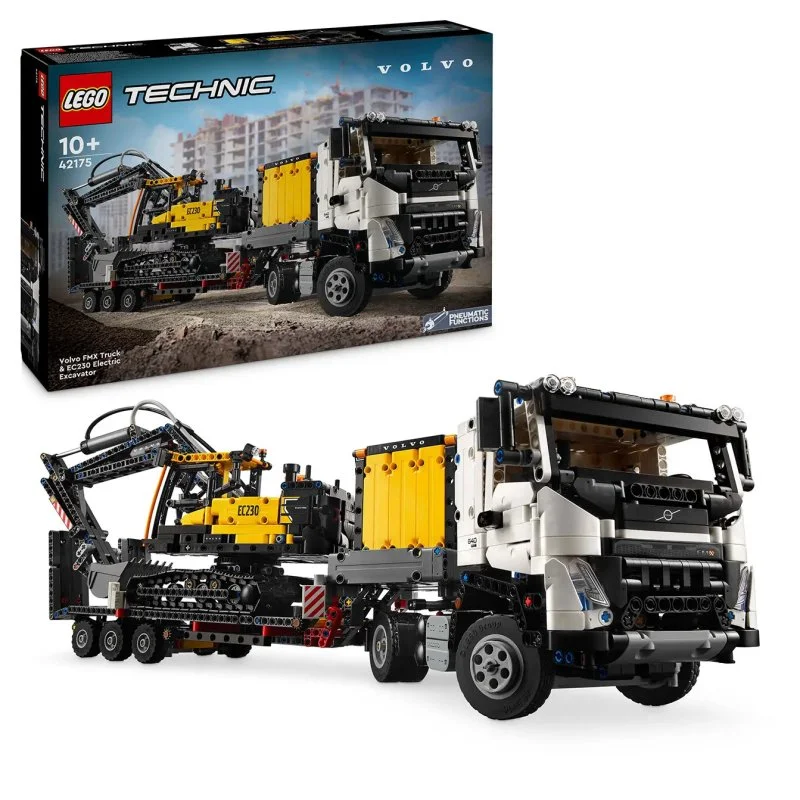 Technic 42175 Camión Volvo FMX y excavadora eléctrica Volvo EC230