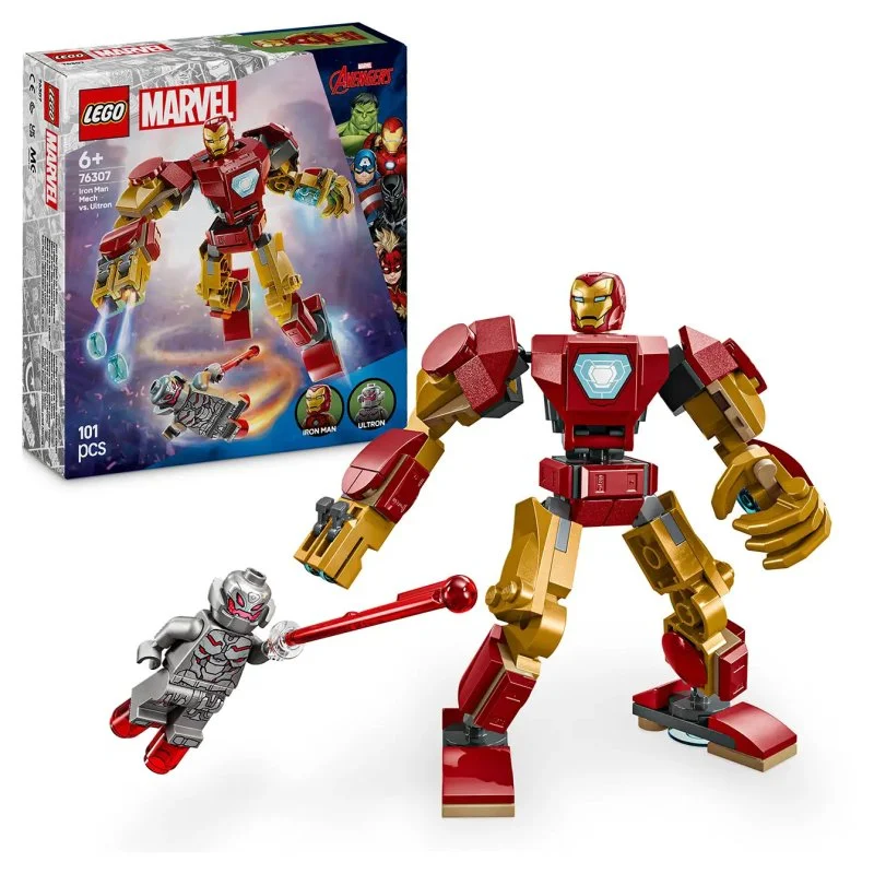 Marvel 76307 Iron Man con armadura robótica vs. Ultron