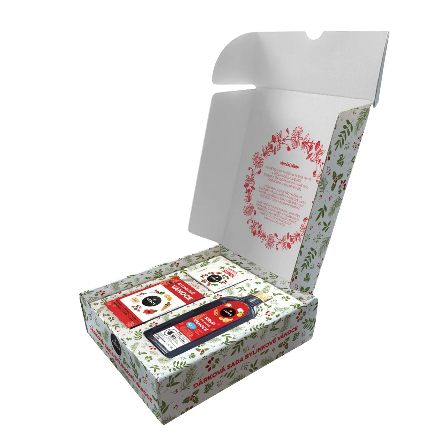 LEROS Set de regalo (3 uds.) - Navidad herbal - sirope herbal y 2 tipos de té