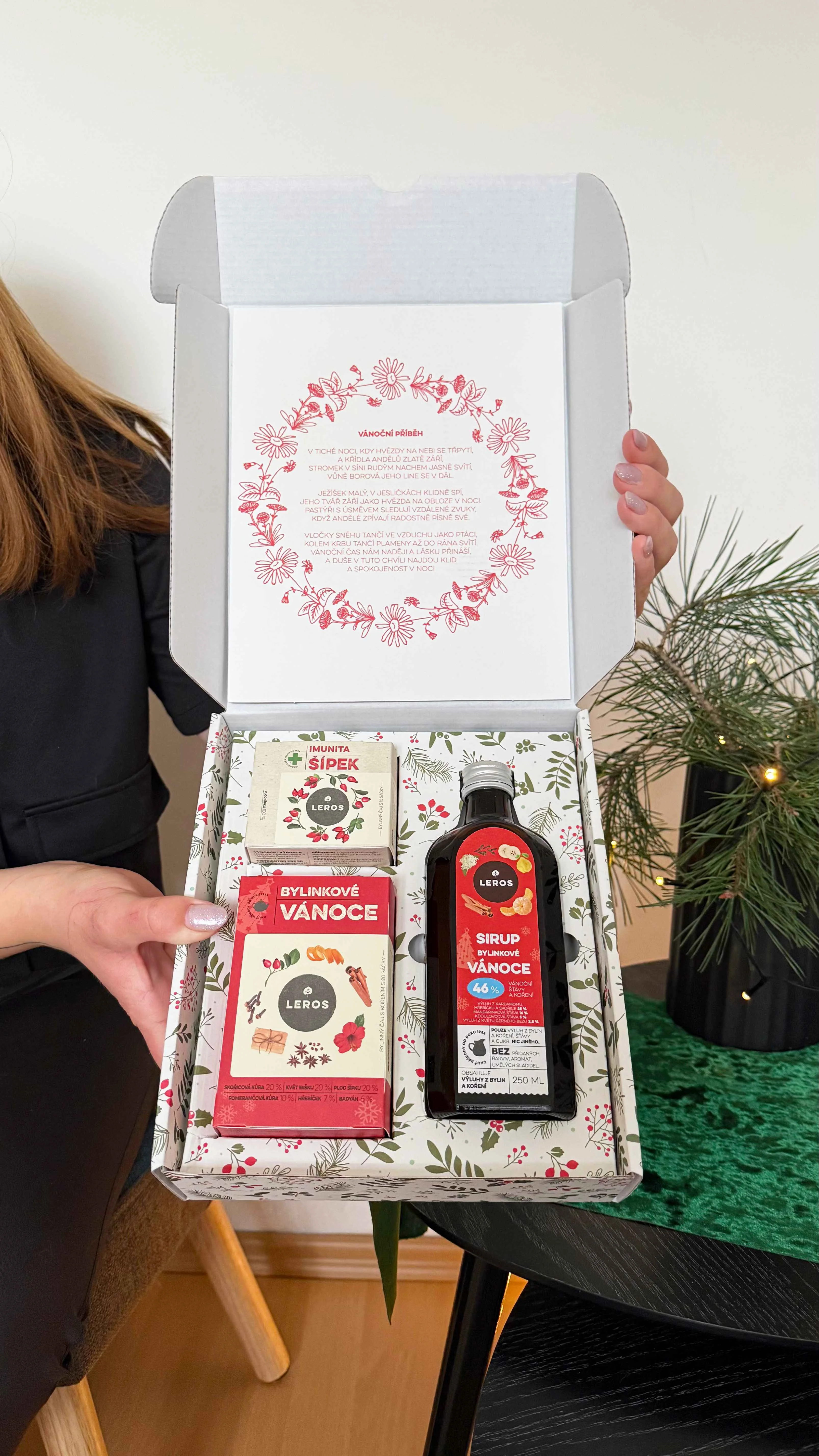 LEROS Set de regalo (3 uds.) - Navidad herbal - sirope herbal y 2 tipos de té