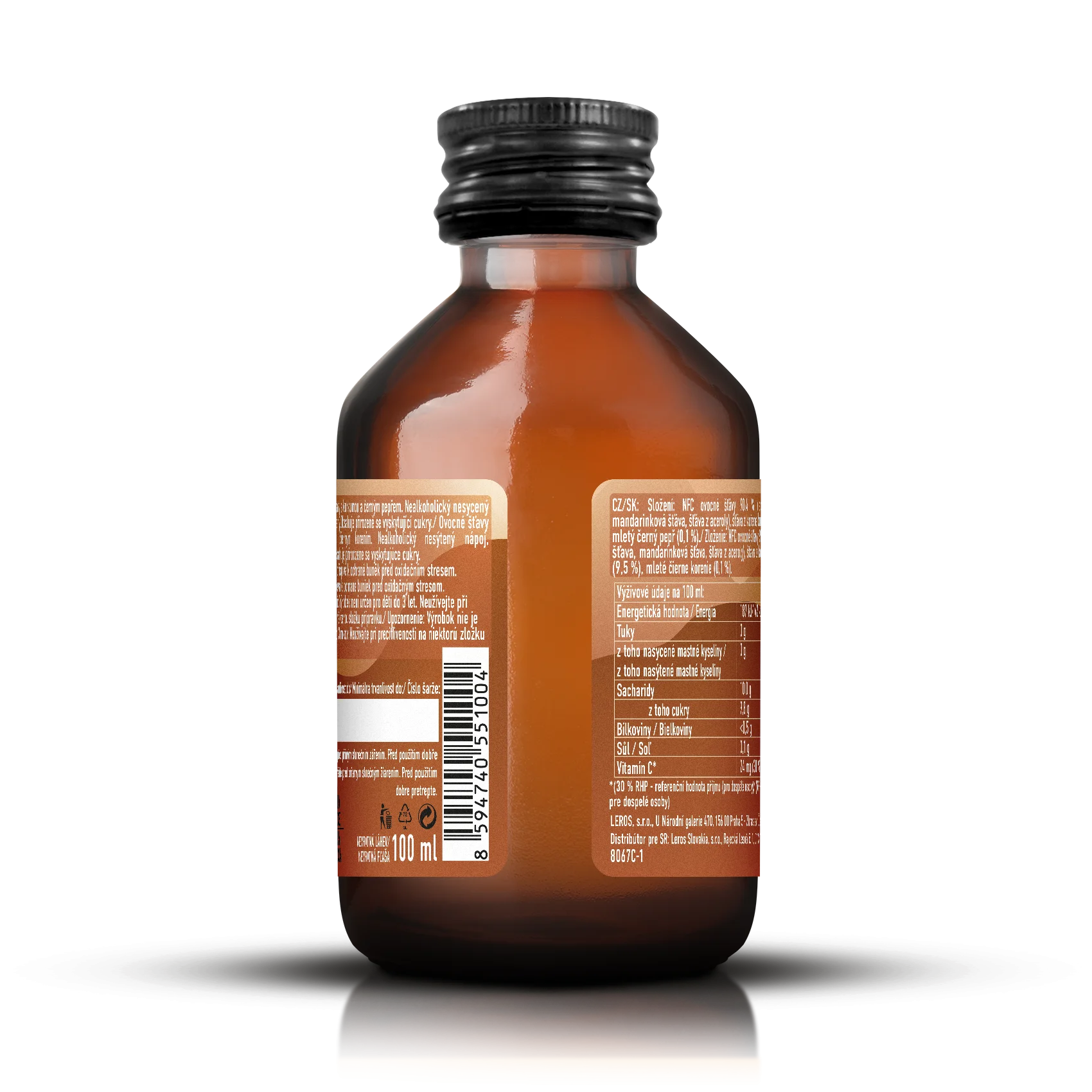 LEROS Healthy booster Cúrcuma y Pimienta Shot antioxidante (100 ml) - para depurar el organismo