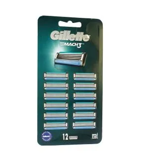 Gillette Mach3 Cuchillas de recambio 12 uds