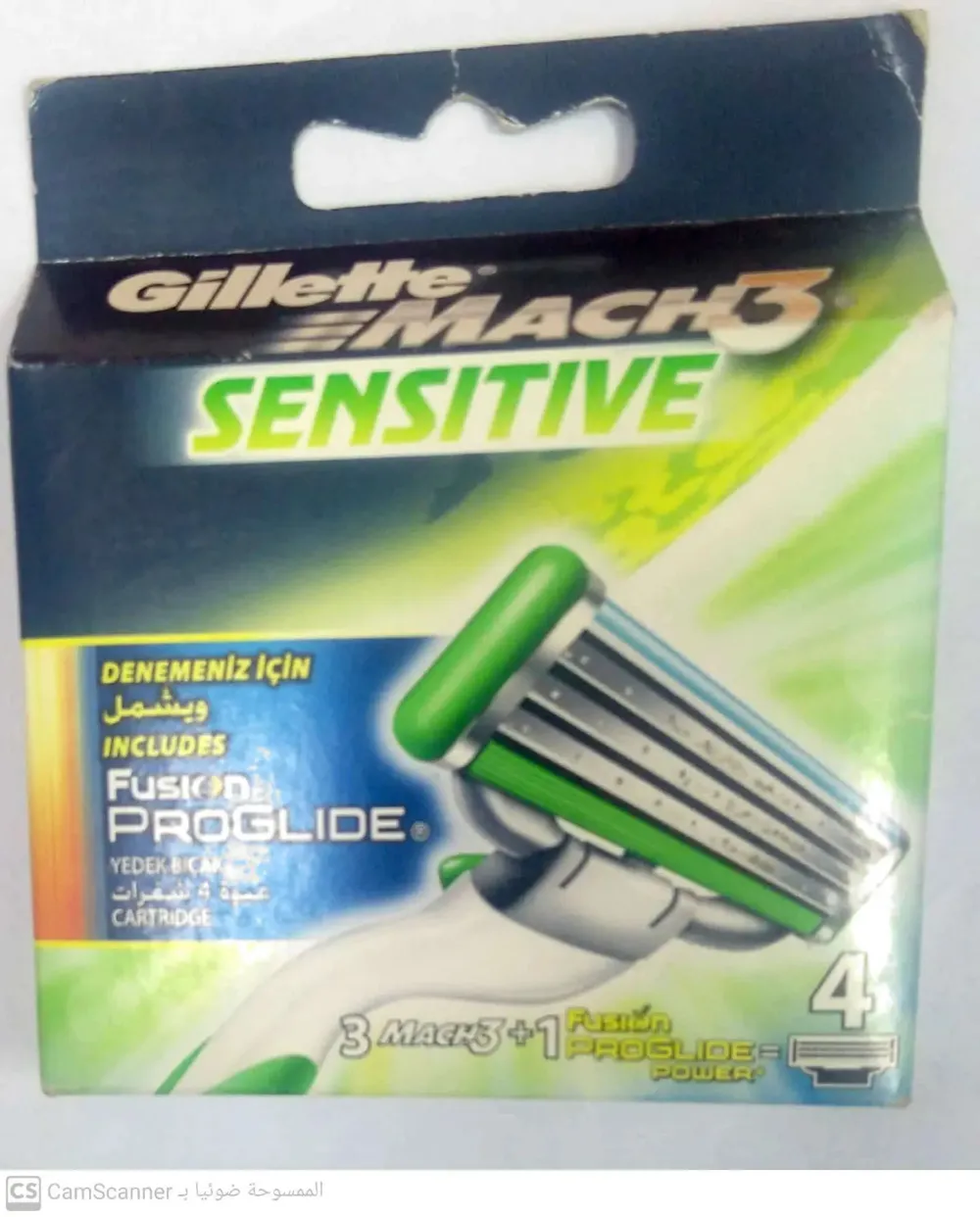 Mach3 Sensitive cuchillas de recambio 4 uds para hombre
