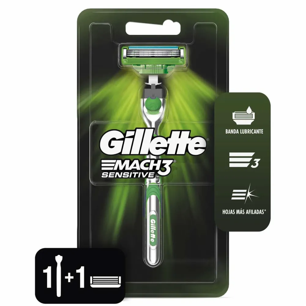 Mach3 Sensitive cuchillas de recambio 4 uds para hombre